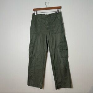 Abercrombie & Fitch Cargo Pants Green Utility Pockets Straight Leg Size 29/8